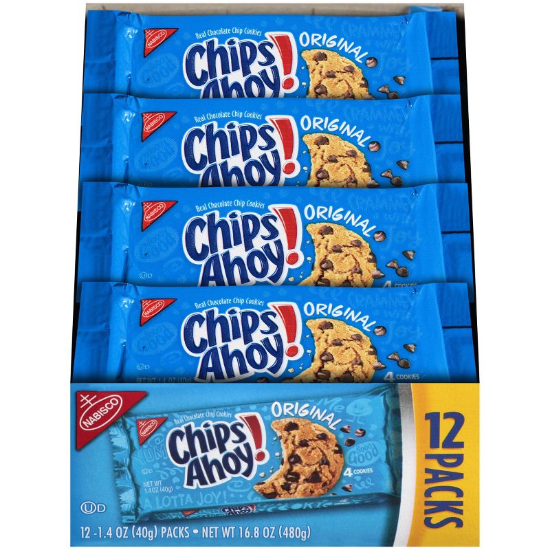 Chips Ahoy! Original Chocolate Chip Cookies - Single Serve - 16.8oz/12ct