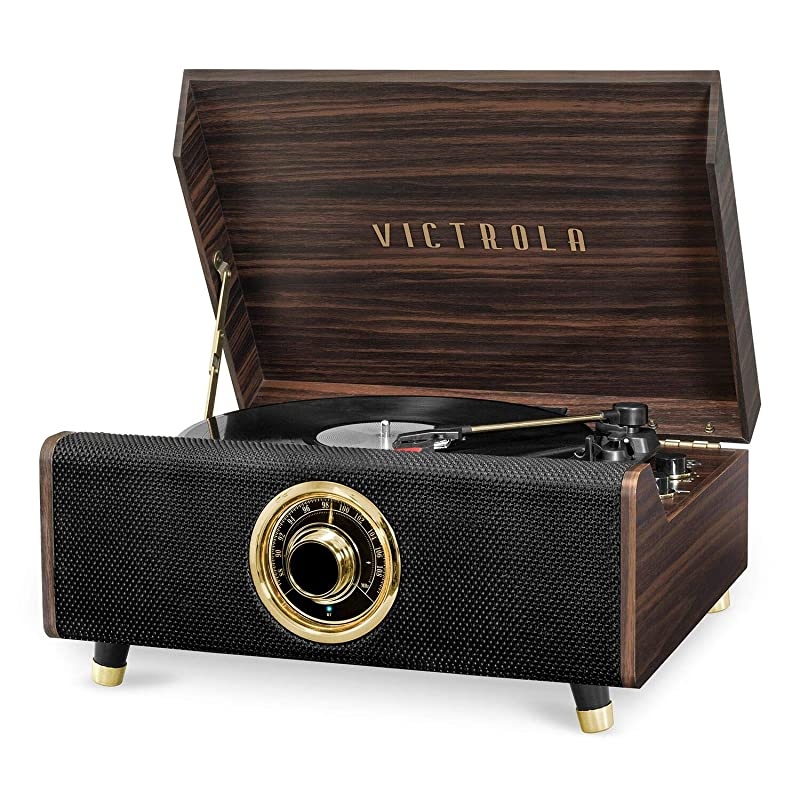 s 4in1 Highland Bluetooth Record Player with 3Speed Turntable with FM Radio Espresso VTA330BESP