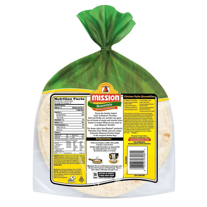 Mission Fajita Size Soft & Fluffy Tortillas - 24oz/16ct