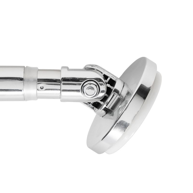 Powered Suction Cup Tension Mounted Curved Shower Rod Chrome - Bath Bliss