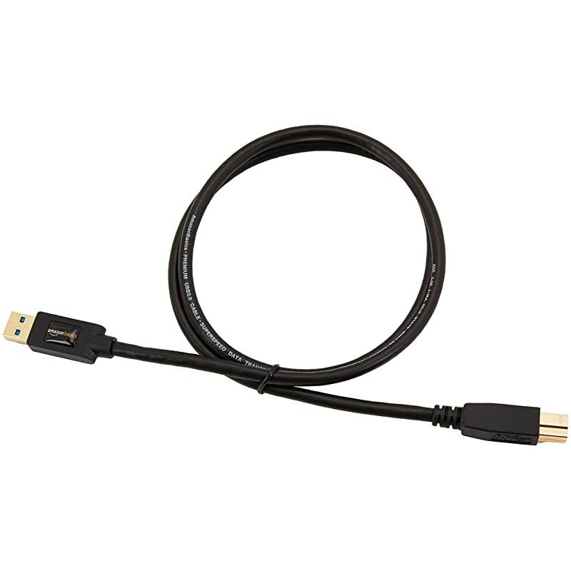 Basics USB 3.0 Cable - A-Male to B-Male - 3 Feet (0.9 Meters), 10-Pack