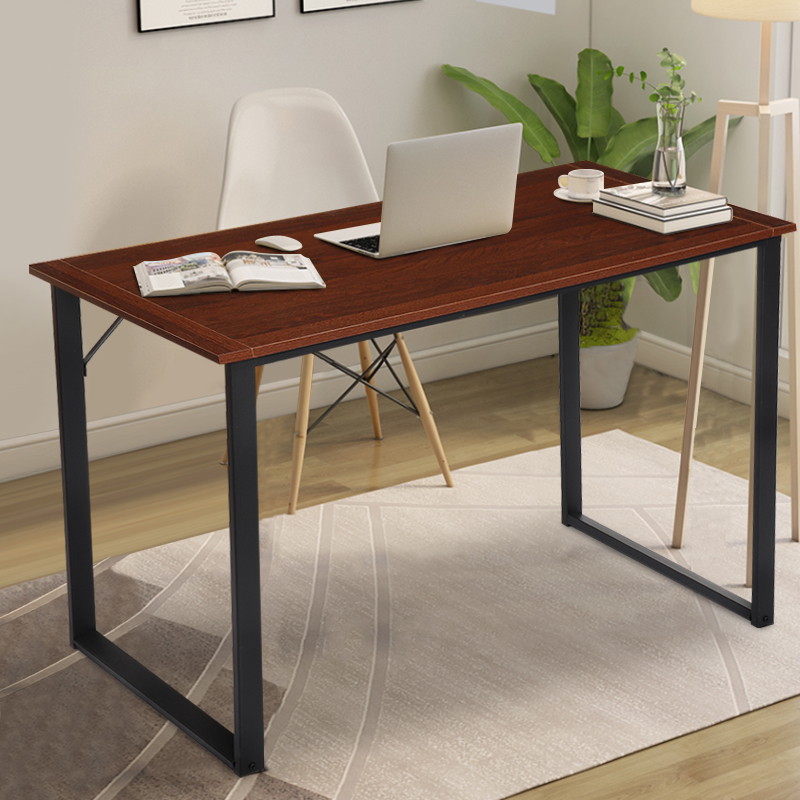 47" Large Computer Desk Metal Frame Wooden Desktop Home Office Study Work