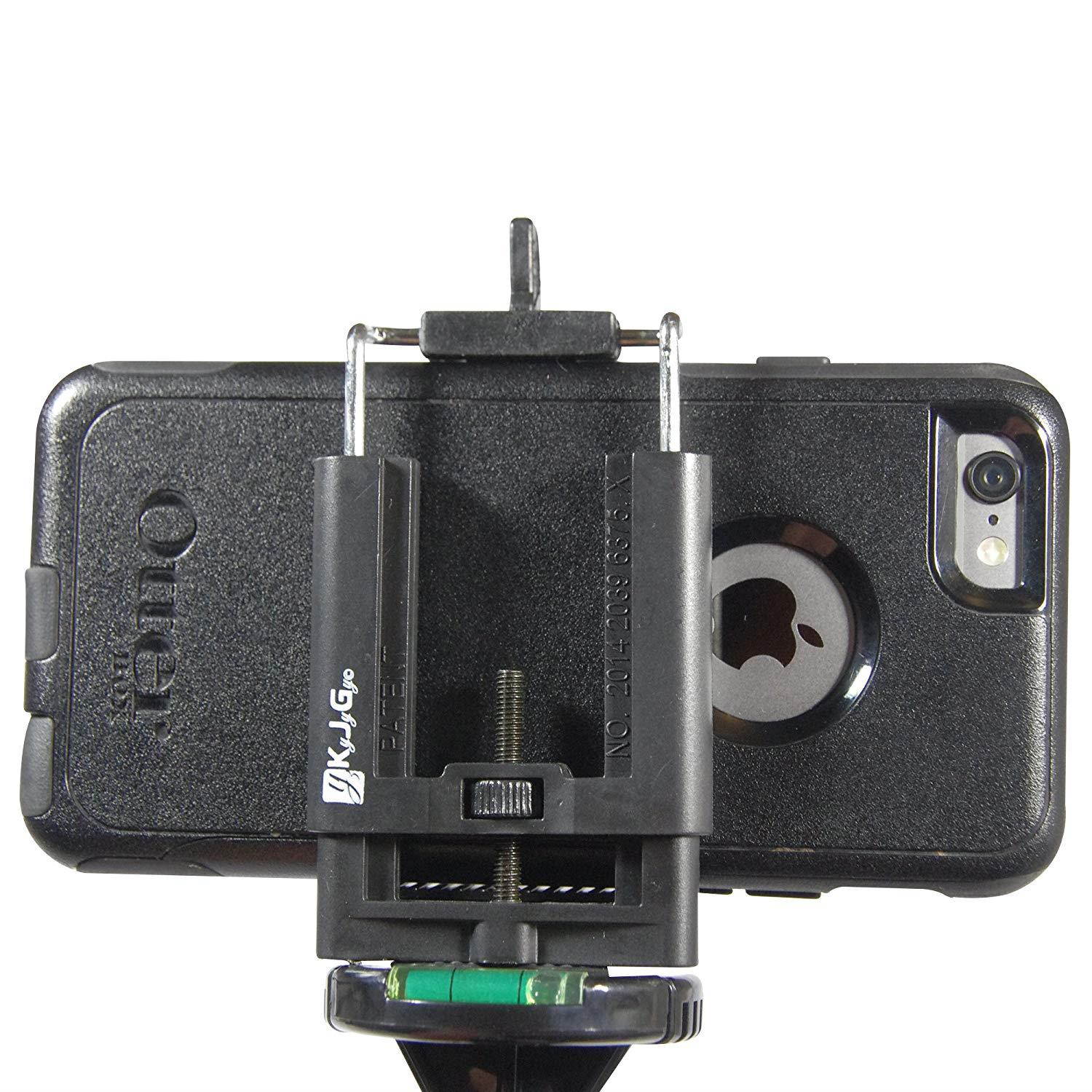 Cell Phone Tripod Mount for iPhone, Samsung, LG, HTC, Huawei. Sturdy Universal Smartphone Holder Attaches Instantly to Tripod, Monopod Selfie Stick. Free Bonus: Micro Fibre Cleaning Cloth.