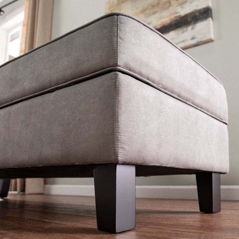 Fortas Mid-Century Modern Fabric Chaise Lounge Gray/Dark Walnut - Christopher Knight Home