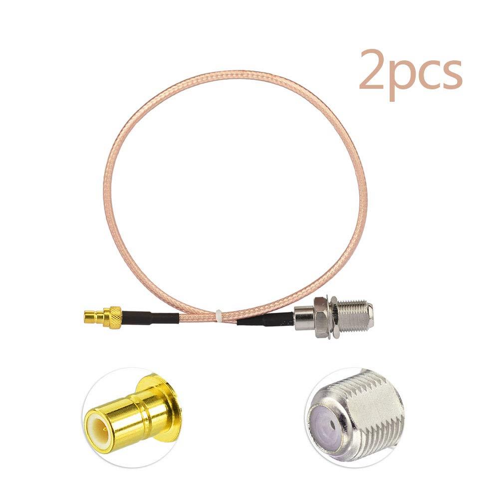 wlaniot SMB to F Adapter Cable SMB Male to F Female Coax Pigtail with RG316 Coaxial Cable (1Ft 30cm) for Sirius XM Satellite Radio Antenna 2 Pcs