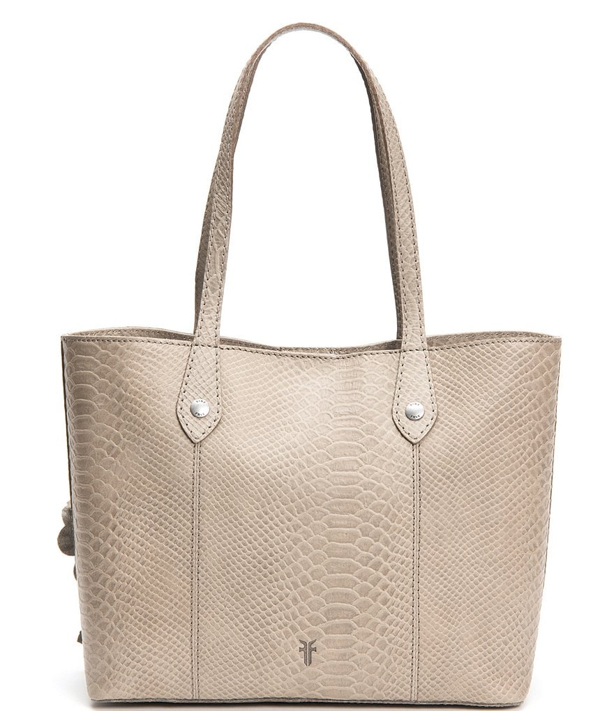 Frye Melissa Floral Snake Embossed Leather Tote Bag
