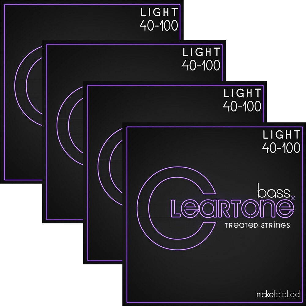 4 Sets of Cleartone 6440 Coated Bass Strings, Light (40-100)