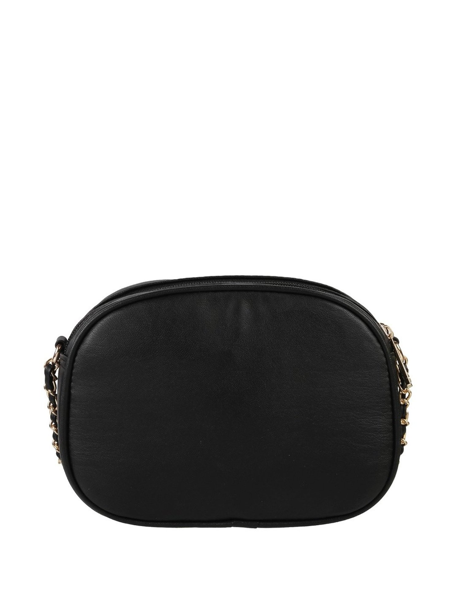 Mochi Black Textured Medium Sling Handbag