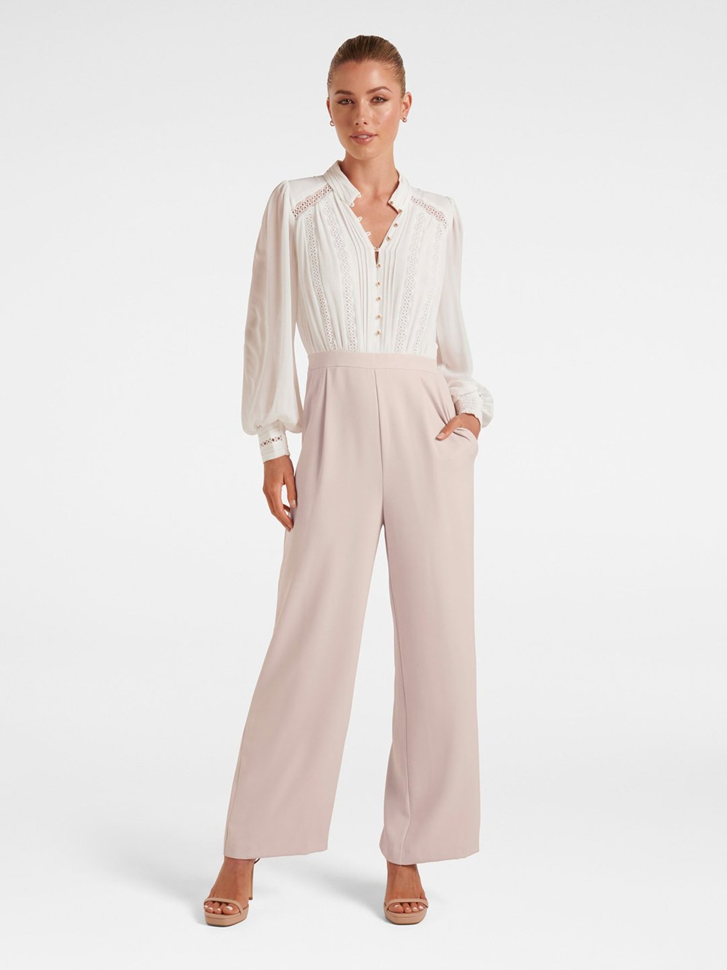Forever New Dusty Pink & White Jumpsuit
