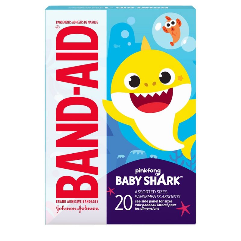 Band-Aid Bandages for Kids' Pinkfong Baby Shark Assorted - 20ct
