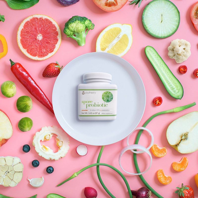 Youtheory Spore Probiotic Powder, 6 Billion CFU, 3.45 oz (97 g), Probiotics