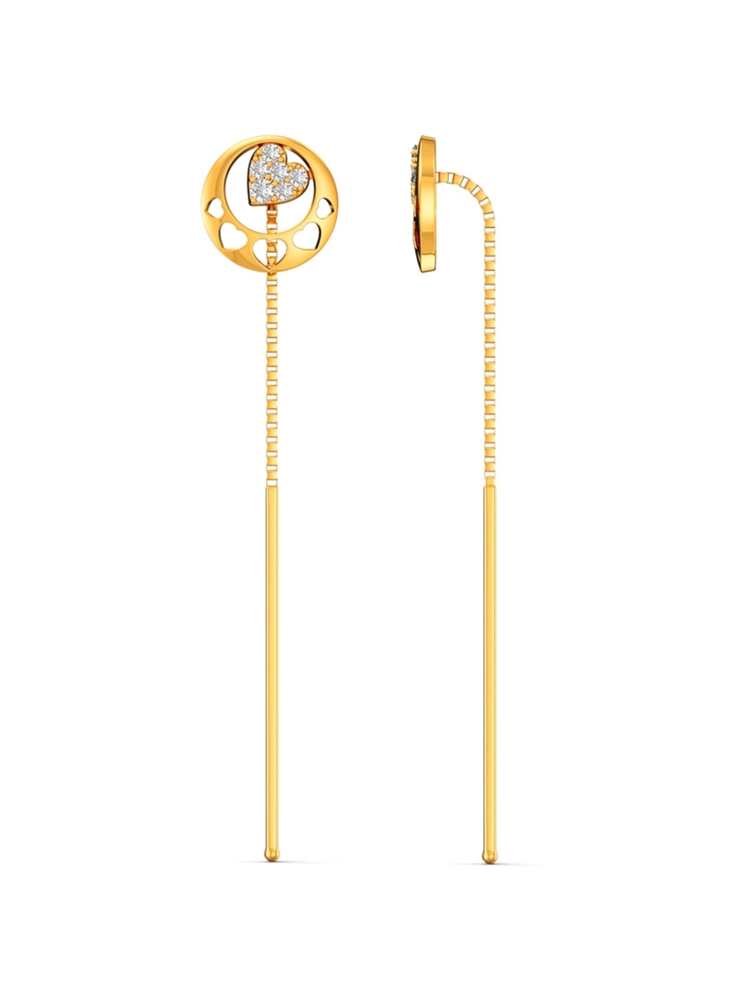 Joyalukkas Gold 22K Suture Model Sui-Dhaga Earrings for Women