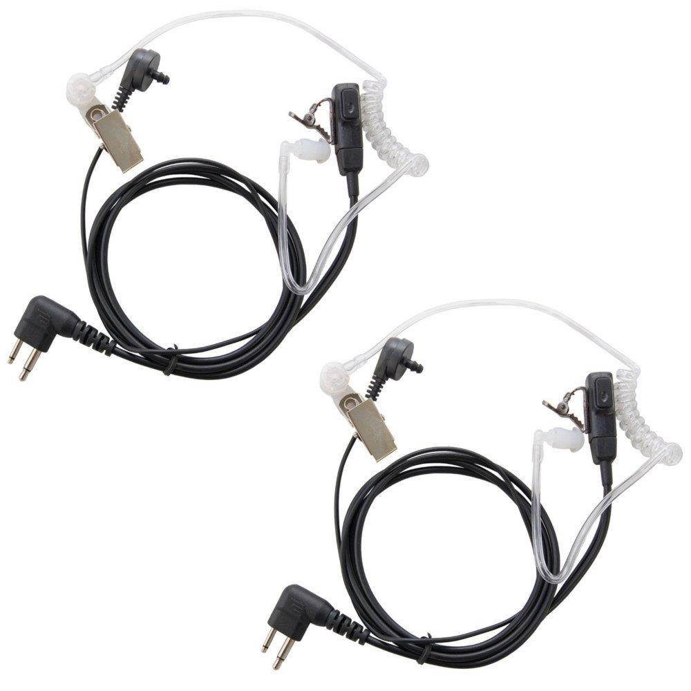 HQRP SET: 2PCS 2-Pin Hands Free with Earpiece and Push-to-talk Microphone for Motorola Radio Devices CP Series: CP88 CP040 CP100 CP125 CP150 CP200 CP250 CP300 plus HQRP UV Meter