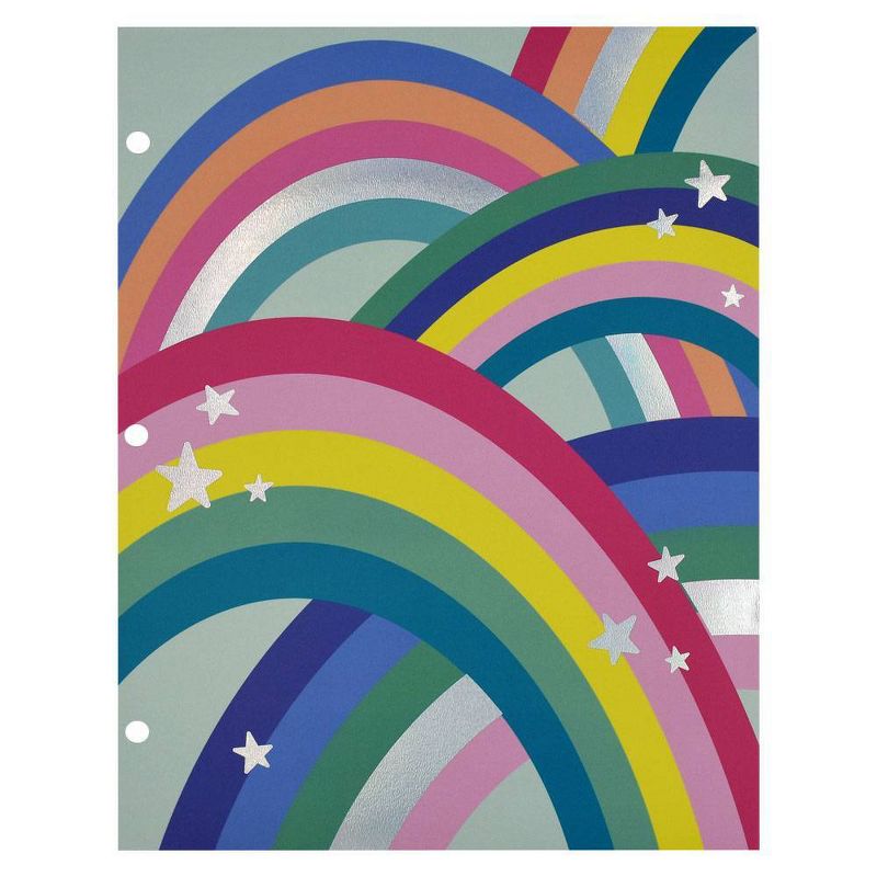 Rainbow 2 Pocket Paper Folder Light Blue - Greenroom