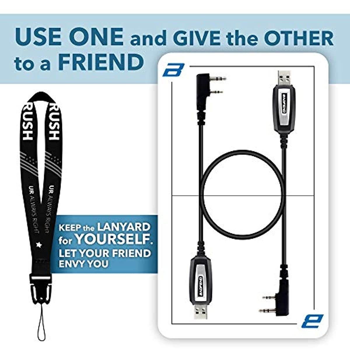 Baofeng USB Programming Cable CH340 Chip for Baofeng UV-5R,BF-F8HP, BF-888S,UV-82HP,GT-3 BF-R3 UV-S9/9S Handheld ham Radio transceiver Ham Two Way Radio with Driver CD