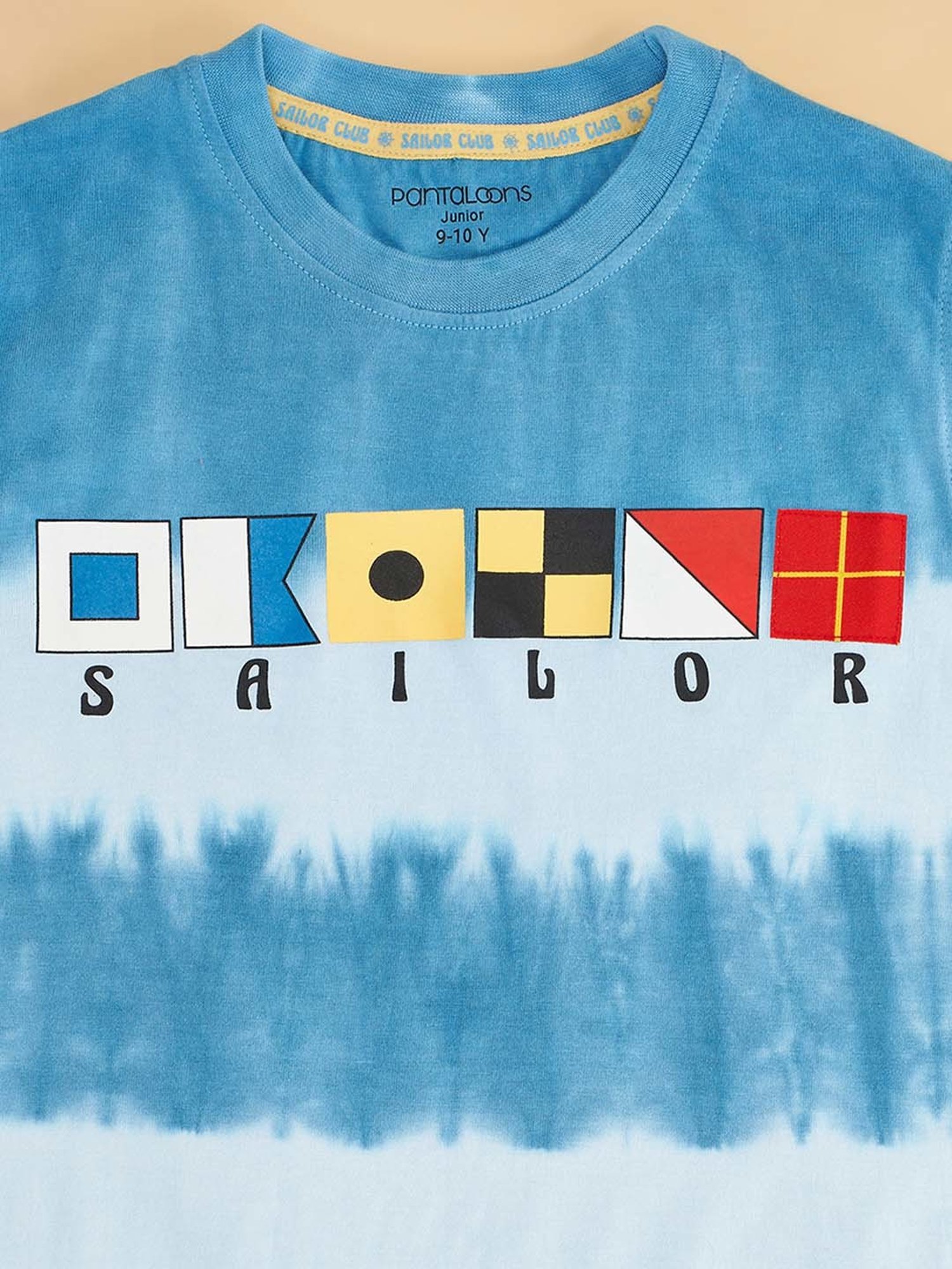 Pantaloons Junior Kids Blue Cotton Printed T-Shirt