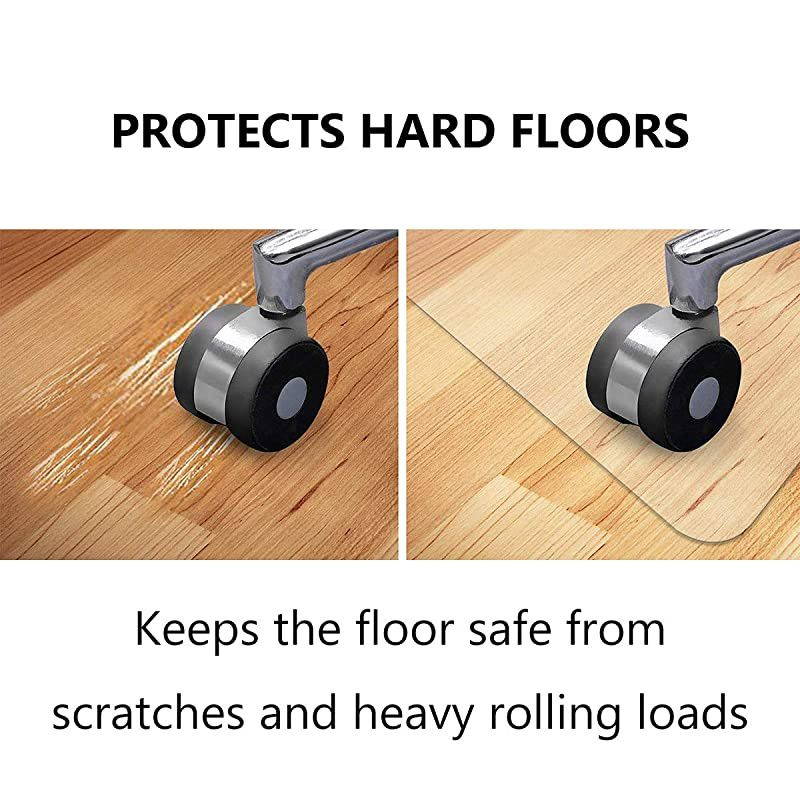 Office Chair Mat for Hard Floor 36 x 48 BPA Free Transparent Hardwood Floor Protector Easy Glide for Chairs Flat Without Curling Sturdy Durable Good for Computer Desk Office Home