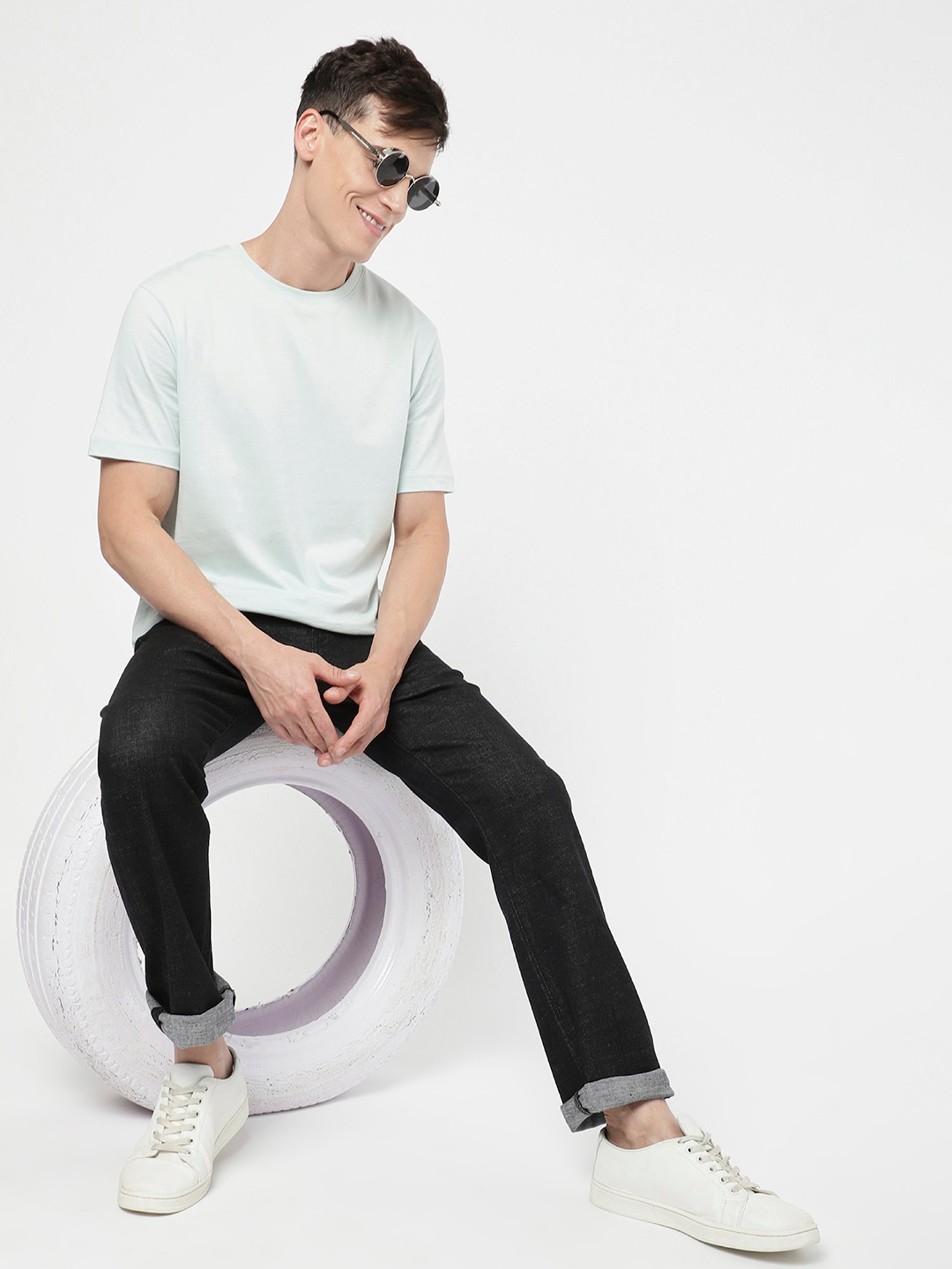 Passion Black Regular Fit Lightly Washed Jeans