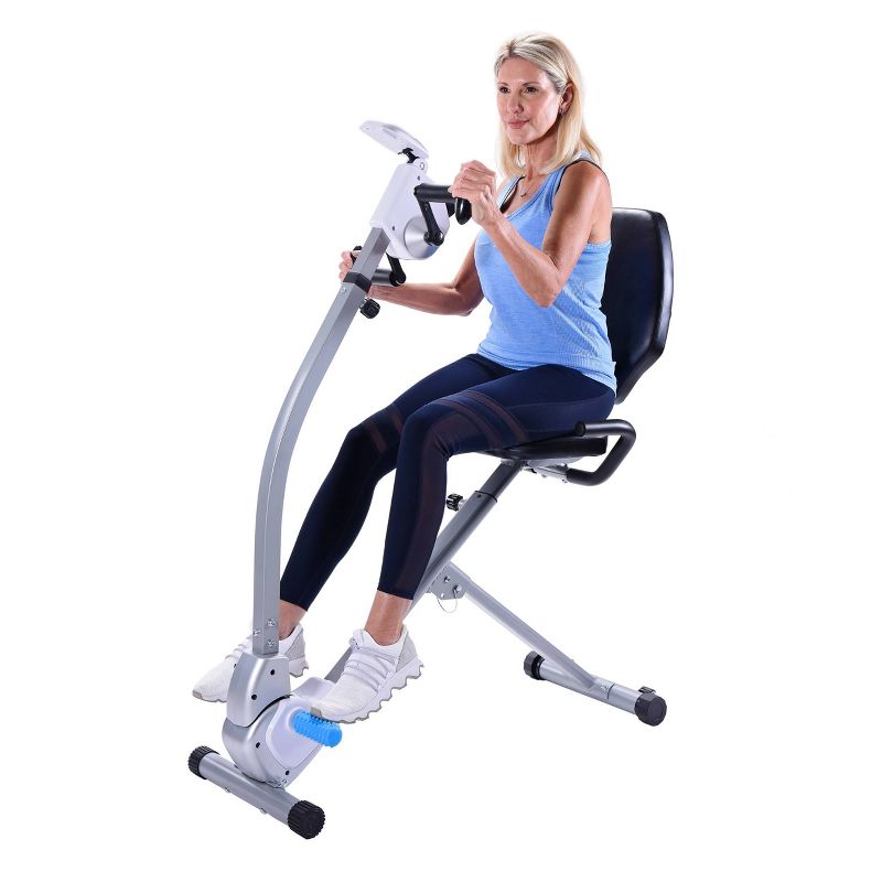 Body Flex Sports Body Rider BRF700 Stationary Full Body Cardio Exercise Upright Fan Bike with Dual Action Handlebars and Adjustable Seat