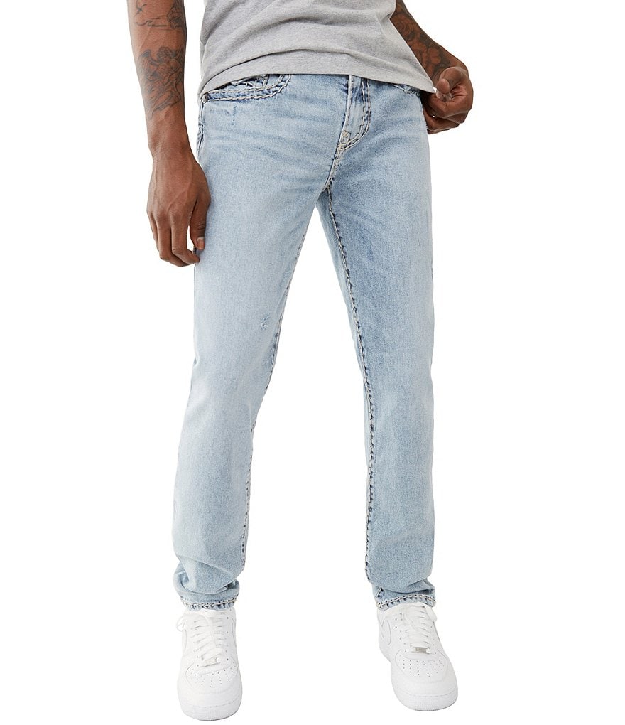 True Religion Rocco Fit Flap Pocket Super T Stitch Denim Jeans