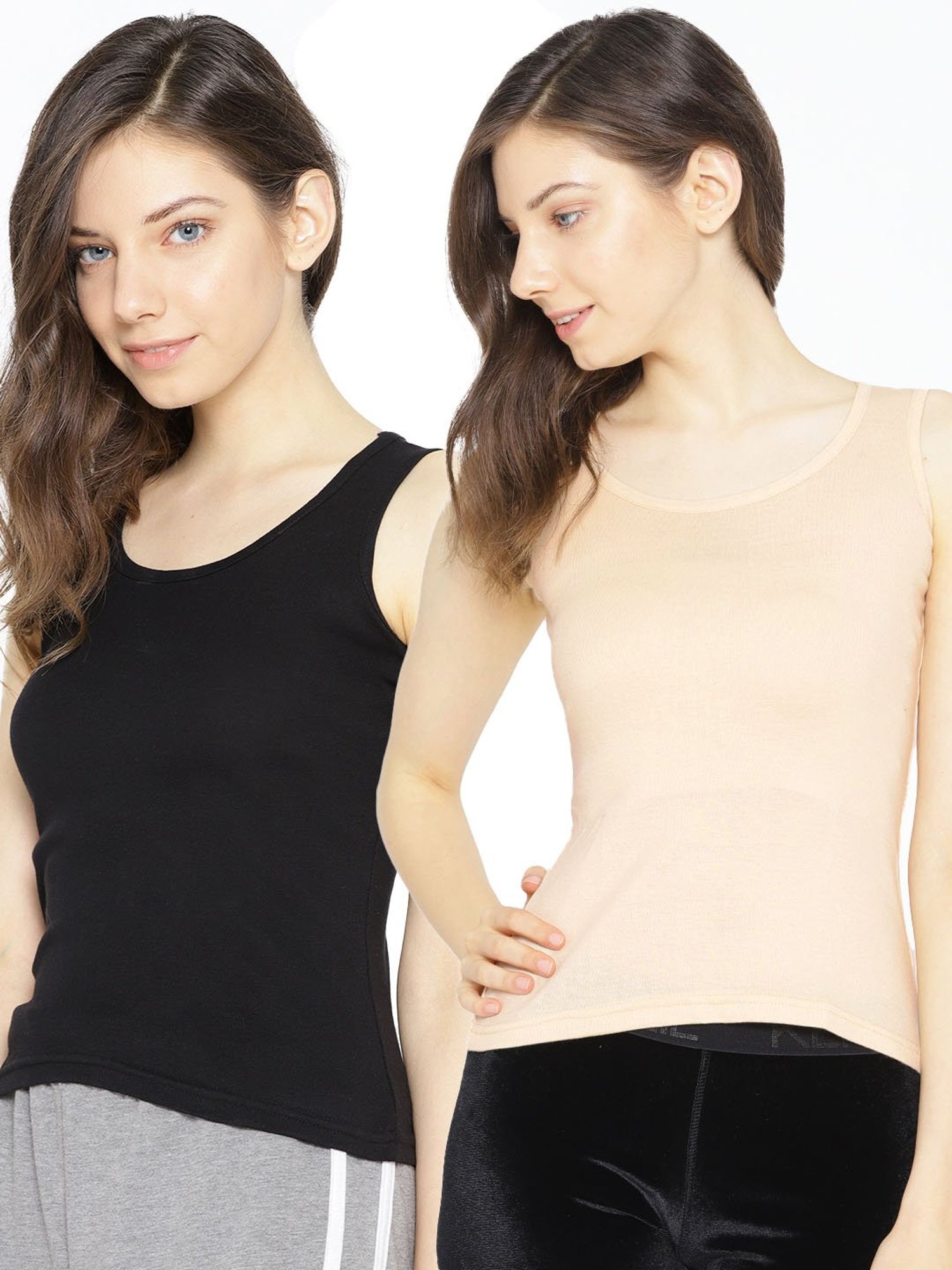 Lady Lyka Multicolor Cotton Camisole (Pack Of 2)