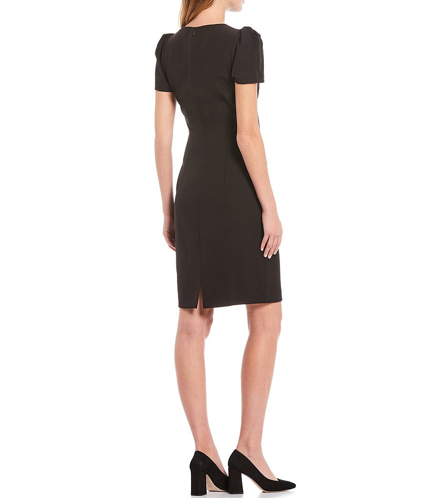 Calvin Klein Sleeveless Round Neck Button Front Sheath Dress