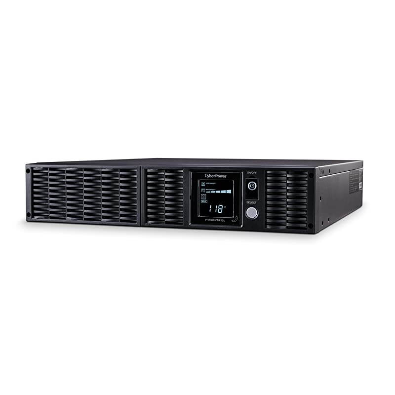 PR1000LCDRT2U Smart App Sinewave UPS System, 1000VA/900W, 8 Outlets, AVR, 2U Rack/Tower Black