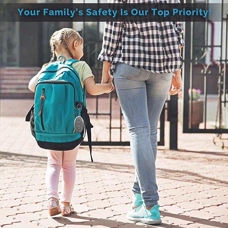 Alarm Siren Song 130dB Safesound Alarms for Women Keychain with LED Light Emergency Self Defense for Kids Elderly Security Sound Whistle Safety Siren Silver