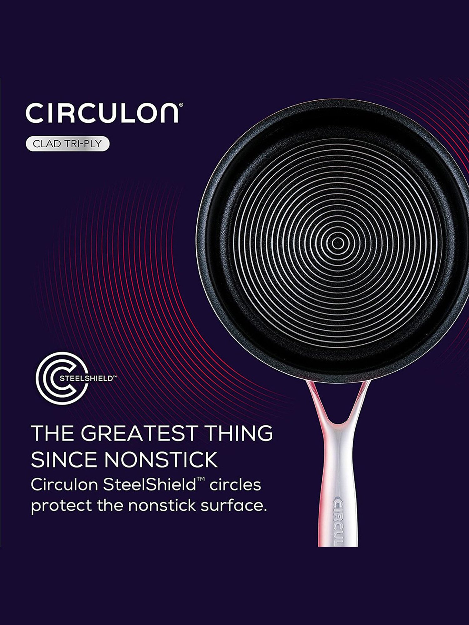 Circulon Silver Stainless Steel Non-Stick Saucepan with Glass Lid (1.5 L)