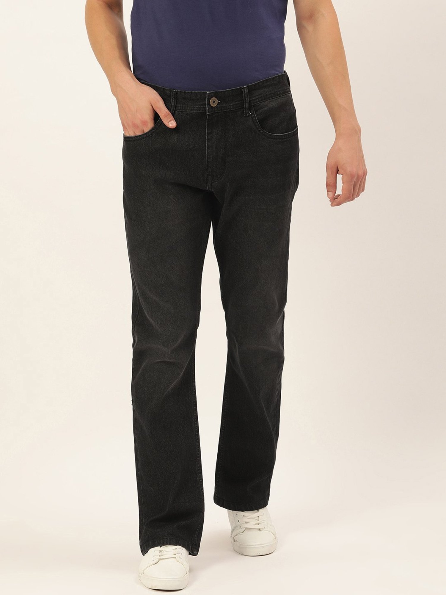 IVOC Black Lightly Washed Boot Cut Jeans