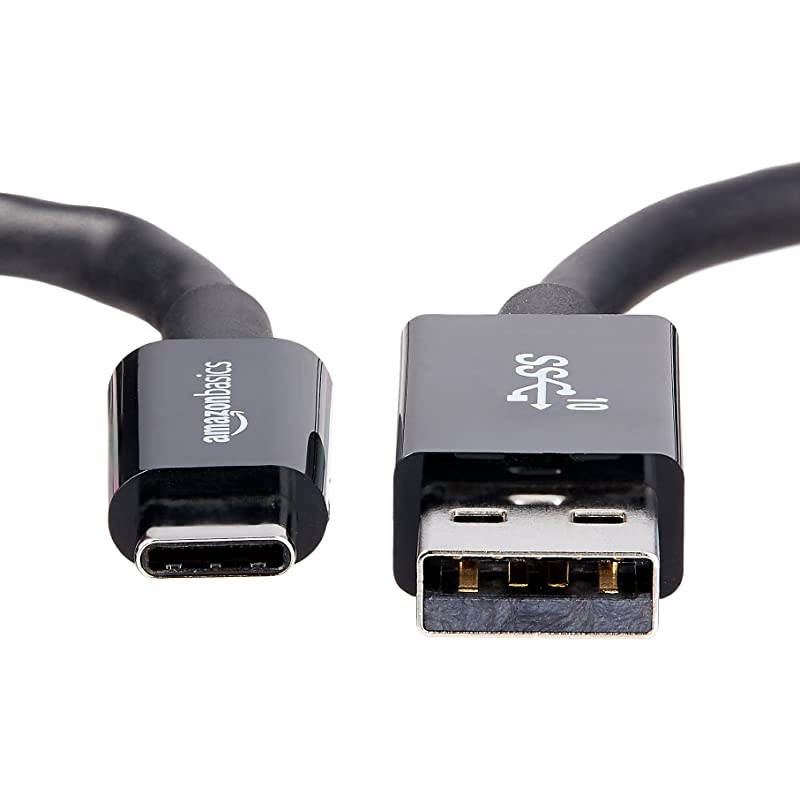 Basics USB Type-C to USB-A Male 3.1 Gen2 Adapter Charger Cable - 3 Feet (0.9 Meters) - Black