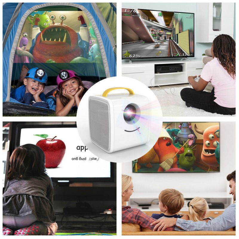 1080P Children's Toy Mini Projector Home Theater Cinema AV USB HDMI TF Kids Gift
