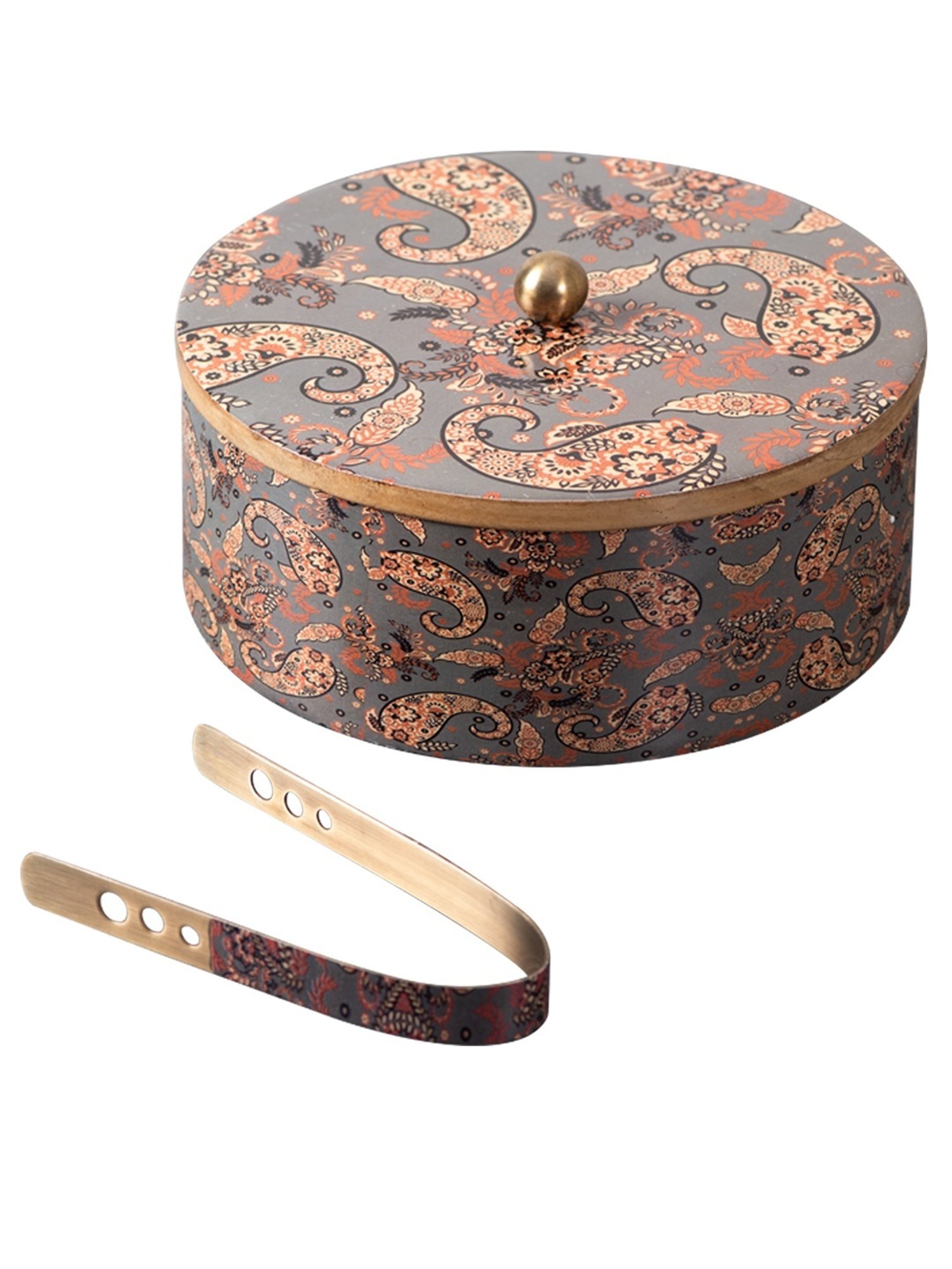 Nestroots Printed Grey Wood Serving Set of 2