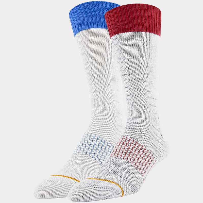 Signature Gold by GOLDTOE Men's Native Nomad Crew  Double Faced Socks 2pk - Gray 6-12.5