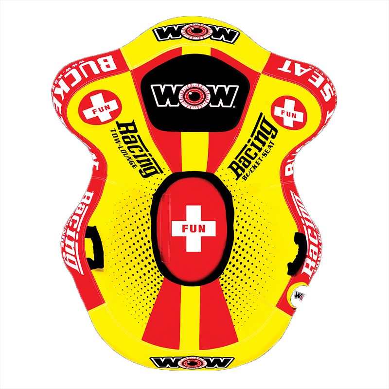 WOW Watersports 14-1090 Bucket Seat Single Person Racing Towable Tube with Handles, Yellow