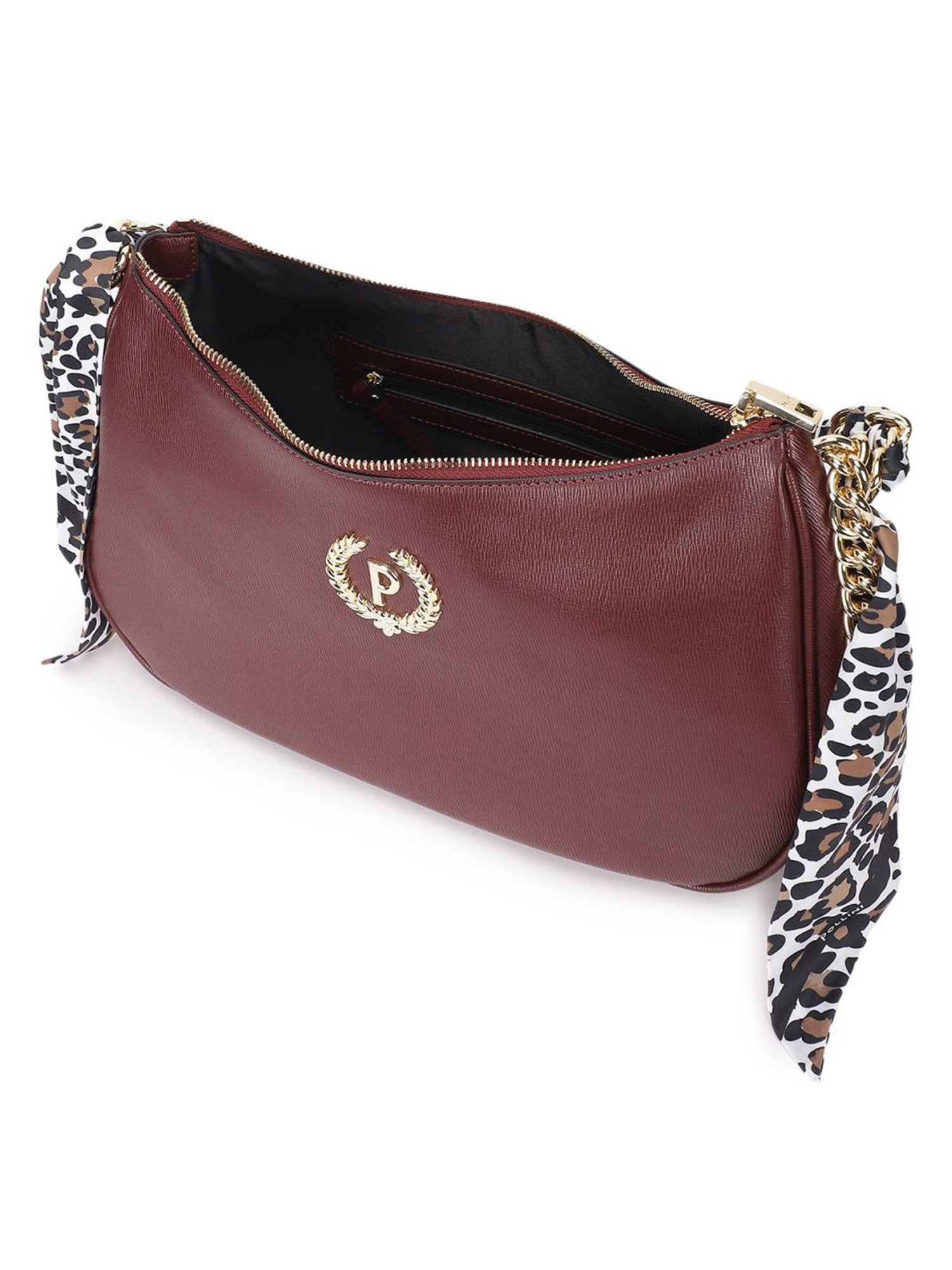 Pollini Maroon Medium Hobo Bag