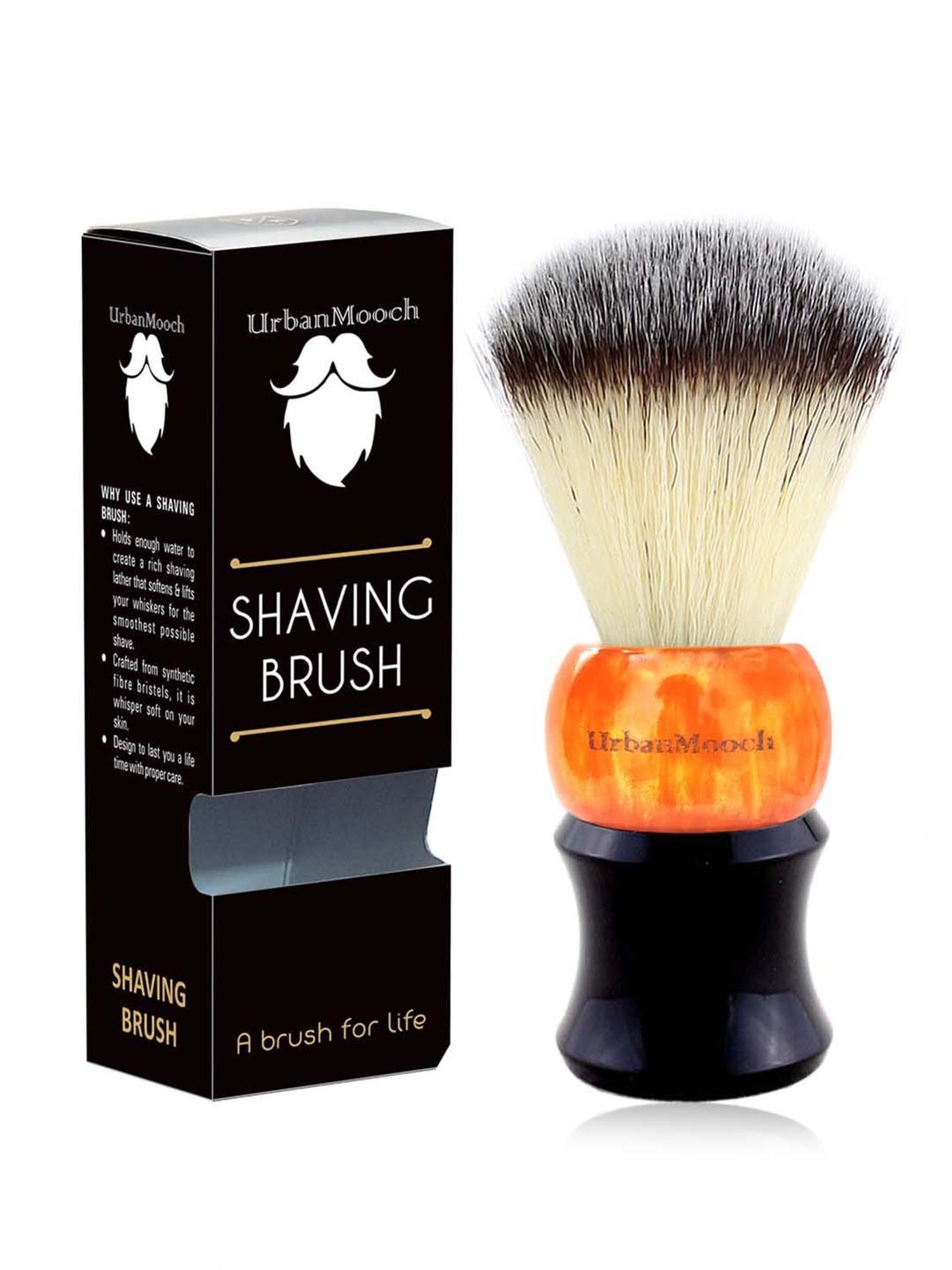 UrbanMooch Resin Shaving Brush with Absorbent Bristles & Long Handle