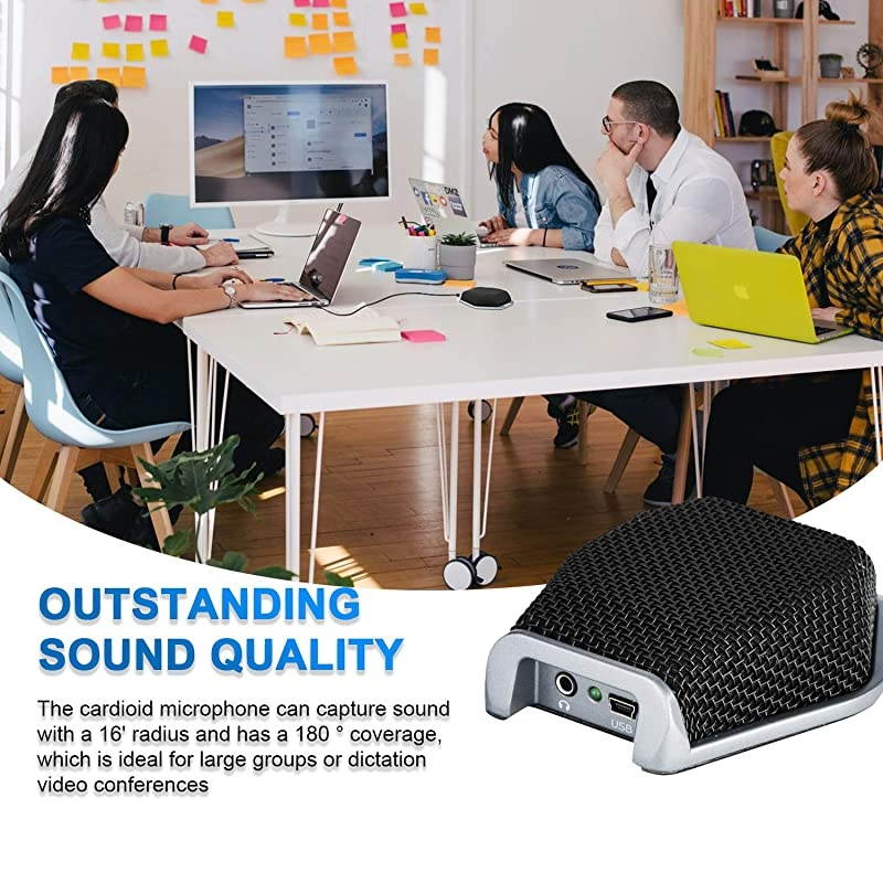 360&deg; Conference Microphone USB Meeting Mic  787 Long Pick up Range Table Top Desktop Omnidirectional Condenser Microphone Compatible with PCWindows amp MaciOS Desktop Laptop SkypeVoIP Call