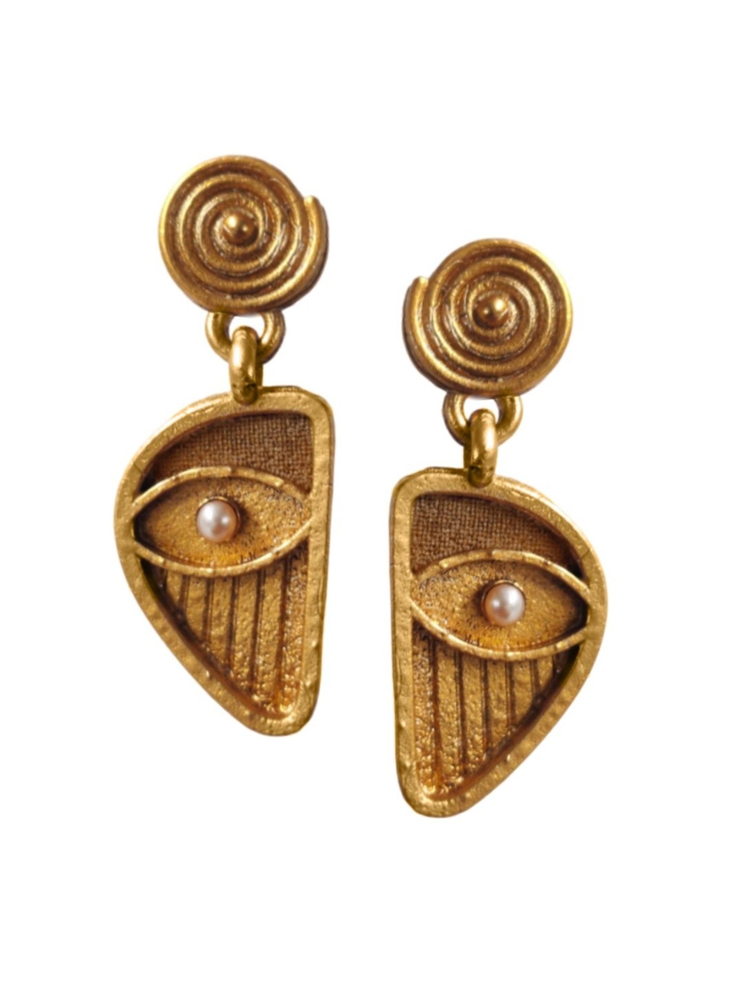 OOMPH Gold Eye of Horus Bold Look Drop Earrings