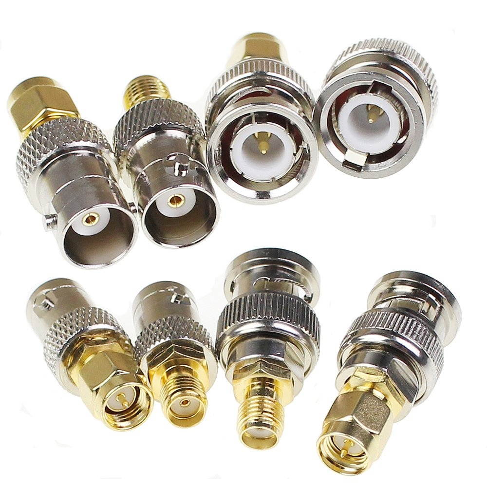 SMA to BNC Kits 2 Set RF Coaxial Adapter Male Female Coax Connector 8 Pieces