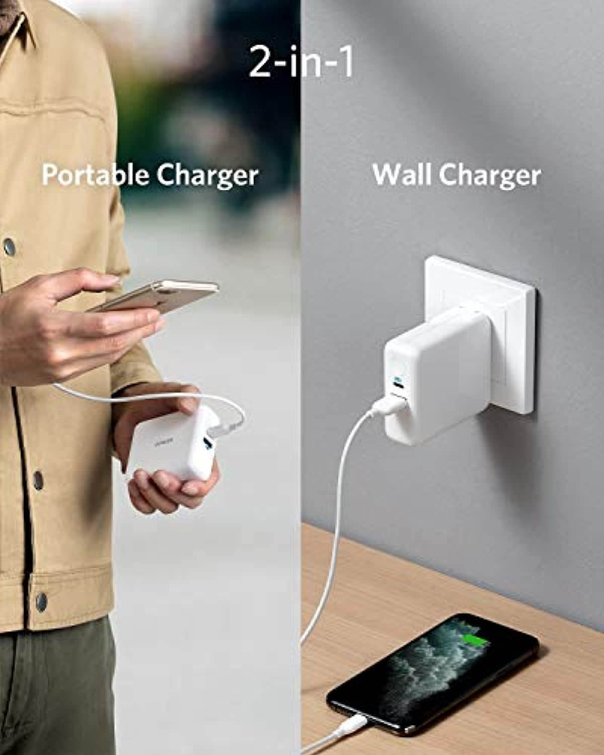 Anker PowerCore Fusion III PIQ 3.0, 18W USB-C Portable Charger 2-in-1 with Power Delivery Wall Charger for iPhone12?12Mini, 11, iPad, Samsung, Pixel and More (A1624)