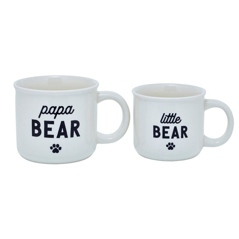 2pc Stoneware Papa Bear and Little Bear Mug Set - Parker Lane