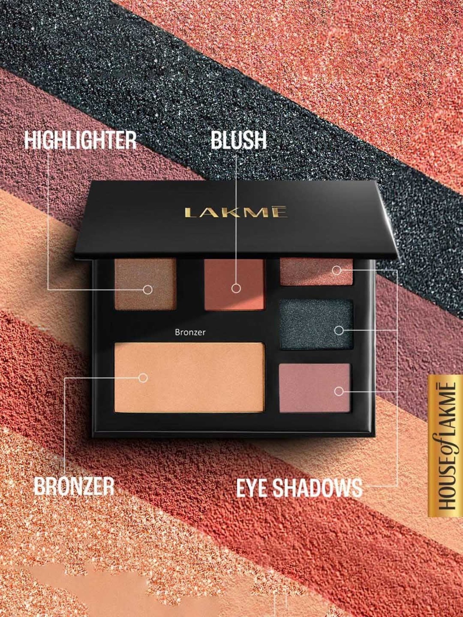 Lakme Glitterati 4-In-1 Face Palette Night Diva - 14 gm