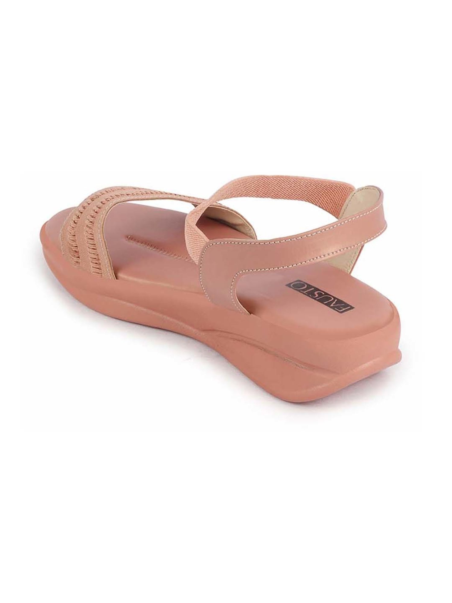 Fausto Women's Pink Ankle Strap Wedges