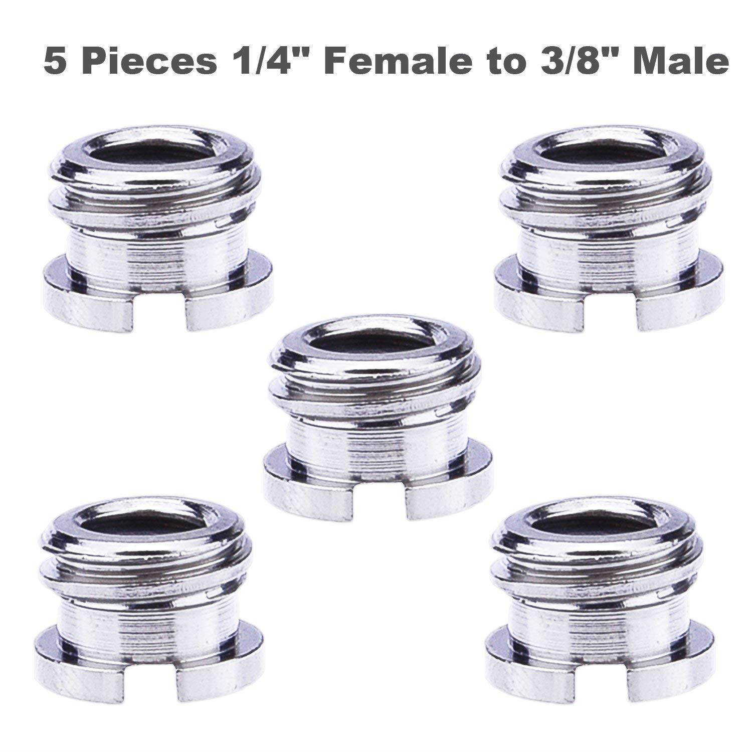 Sunmns 1/4 Inch and 3/8 Inch Converter Threaded Screws Adapter Mount Set for Camera/Tripod/ Monopod/Ballhead/ Light Stand/Shoulder Rig, 21 Pieces