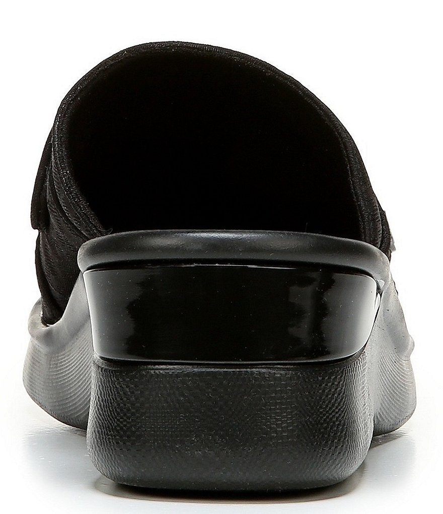 Bzees Smile Knit Bow Detail Washable Wedge Slide Sandals