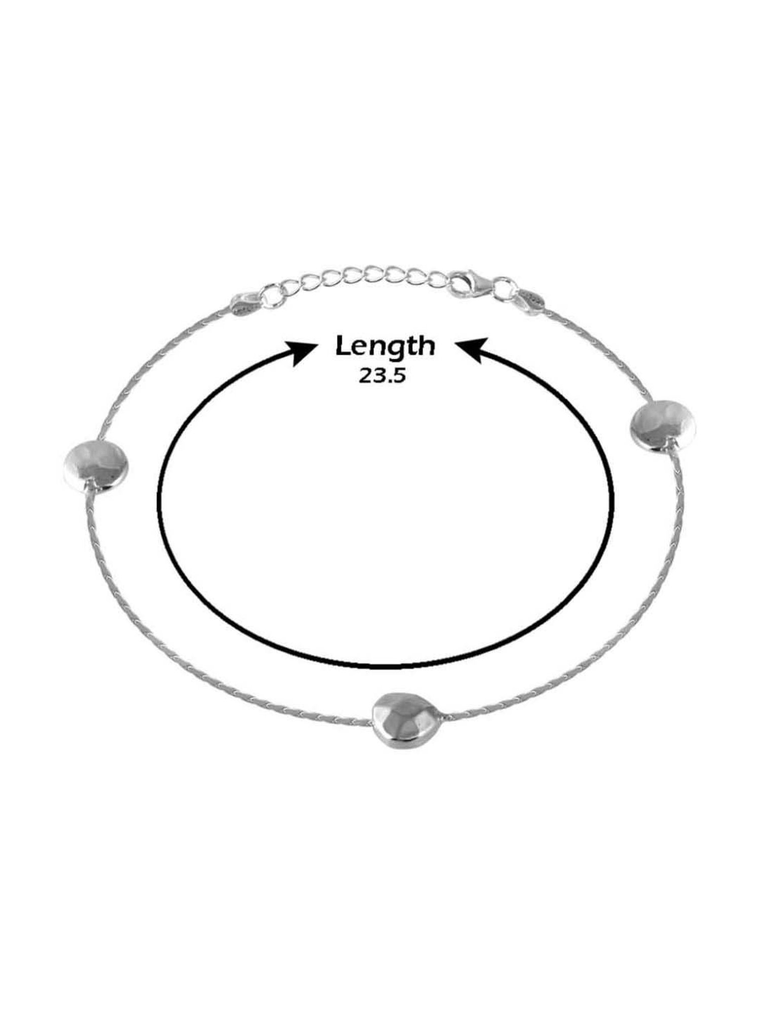 Rihi by P.C. Chandra Jewellers 925 Silver Round Stud Anklet for Women & Girls