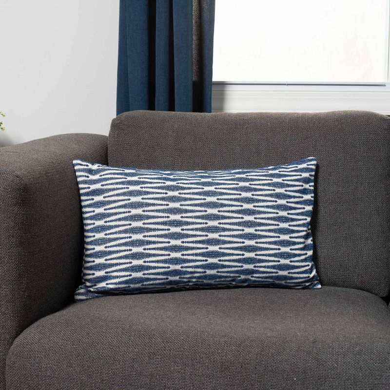 14"x24" Shelmar Navy Lumbar Throw Pillow Navy - Sure Fit
