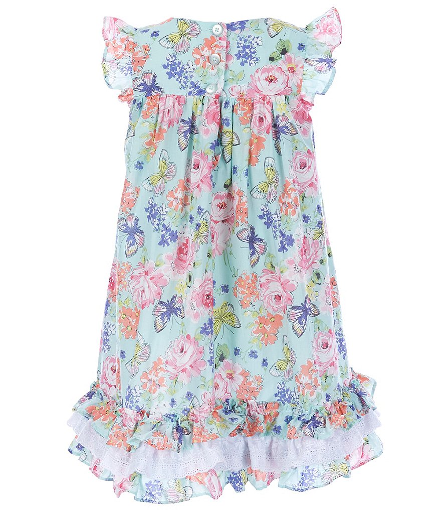 Laura Ashley Little Girls 2T-6X Floral Ruffle-Hem A-Line Dress