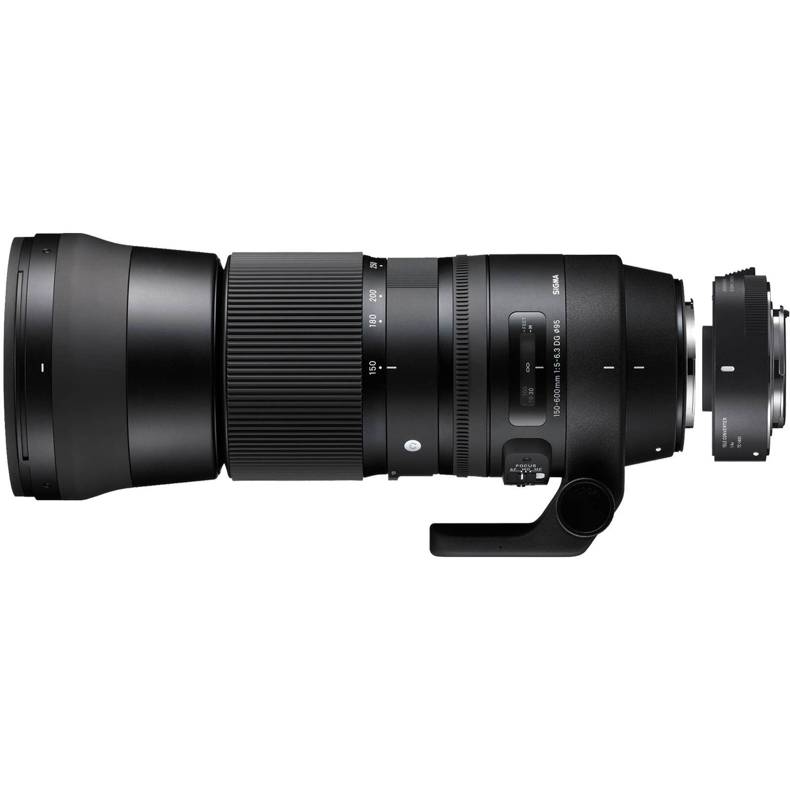 Sigma ZB954 150-600mm F5-6.3 DG HSM Contemporary Lens with 1.4X Tele-Converter Kit for Canon (Black)